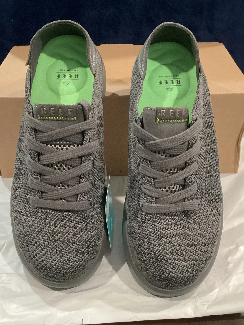 REEF Swellsole Neptune Men’s 8.5 Raven Gray Cushion Comfort Sneakers NWT